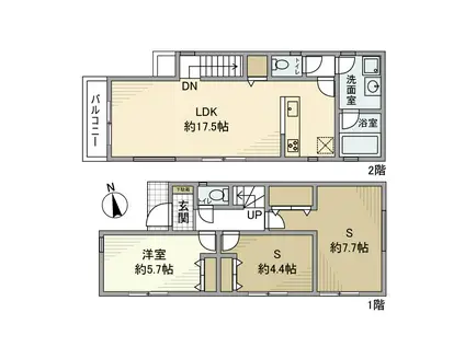 京王電鉄井の頭線 久我山駅 徒歩13分 2階建 築3年(1SLDK)の間取り写真
