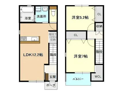ヴィラルミエール(2LDK)の間取り写真