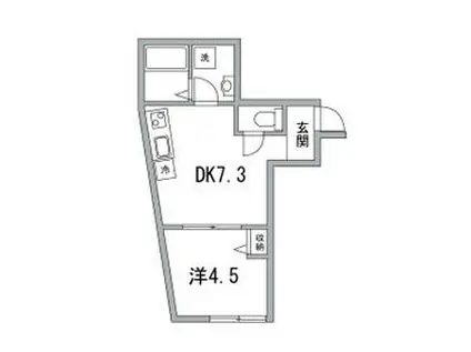 上高田四丁目計画(1DK/1階)の間取り写真