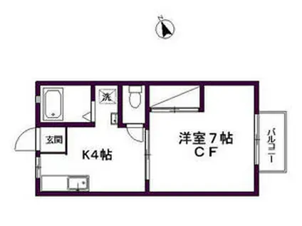 ライフコートM(1K/2階)の間取り写真