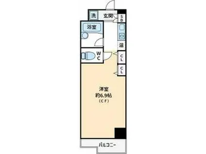 グランパーク代田橋(ワンルーム/1階)の間取り写真