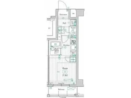 リライア横濱市ヶ尾(1K/2階)の間取り写真