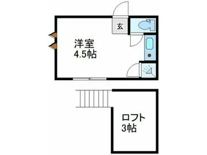 フェリスバルミー(ワンルーム/2階)の間取り写真