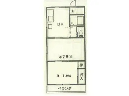 シンコウハイム(2DK/2階)の間取り写真