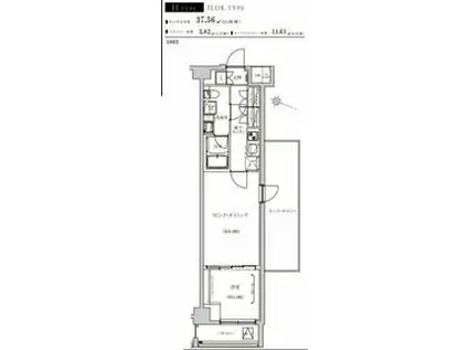 WEAVE BASE ITABASHI HONCHO 板橋本(1LDK/10階)の間取り写真