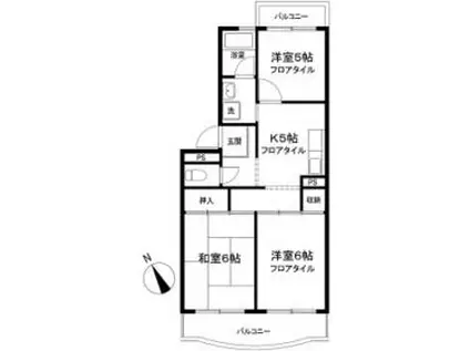 グリーンプラザ御園(3K/3階)の間取り写真