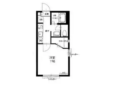 シオン成城(1K/1階)の間取り写真