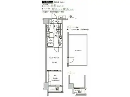 WEAVE BASE ITABASHI HONCHO 板橋本(1LDK/8階)の間取り写真