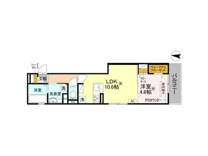 エスポワメゾン烏丸北大路(1LDK/3階)の間取り写真