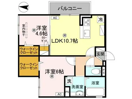 エスポワメゾン烏丸北大路(2LDK/3階)の間取り写真
