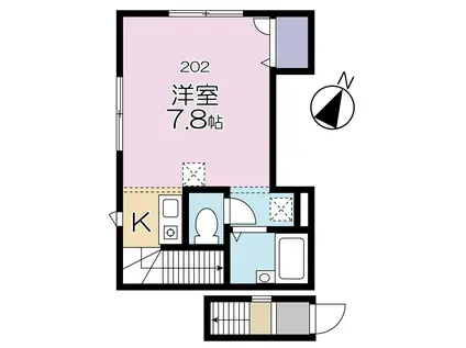 コンフォートK(1K/2階)の間取り写真