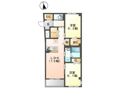 高島平1丁目マンション工事(2LDK/2階)の間取り写真