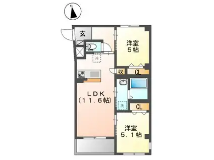 高島平1丁目マンション工事(2LDK/3階)の間取り写真