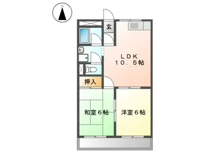 プランタンきよ春(2LDK/2階)の間取り写真