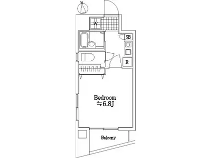 ロイヤルアメニティー新宿(1K/10階)の間取り写真