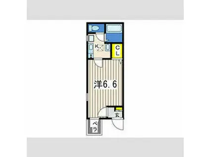 リーヴェルポート金沢文庫Ⅱ(1K/1階)の間取り写真