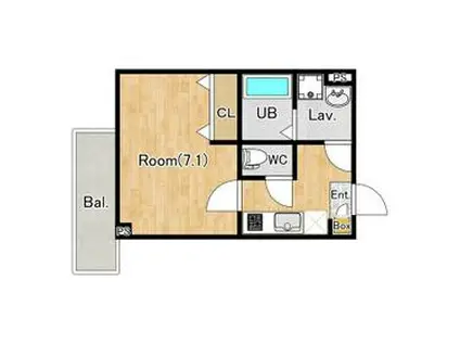 ジーメゾン春日部緑町ルヴェール(1K/3階)の間取り写真