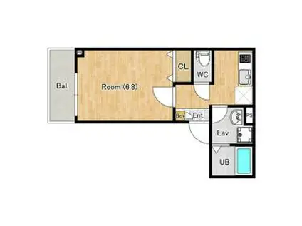 ジーメゾン春日部緑町ルヴェール(1K/1階)の間取り写真