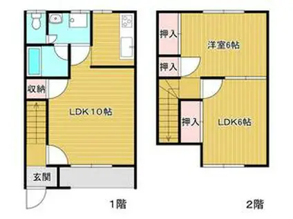ベルハイム(2LDK)の間取り写真