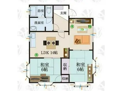 BCASA吹上ⅢRE-BORN(2LDK/1階)の間取り写真