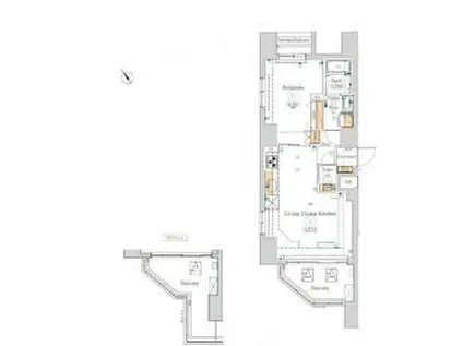 ハイズ梅島コンフォール(1LDK/2階)の間取り写真