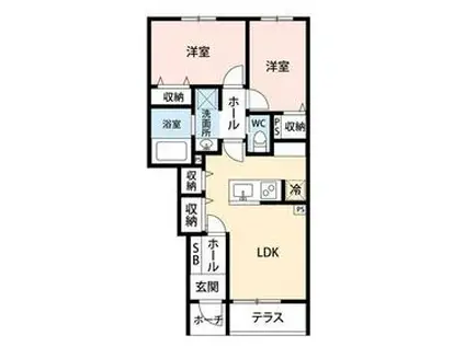 柏市竹藪計画(2LDK/1階)の間取り写真