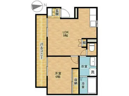 ミストラル(1LDK/2階)の間取り写真