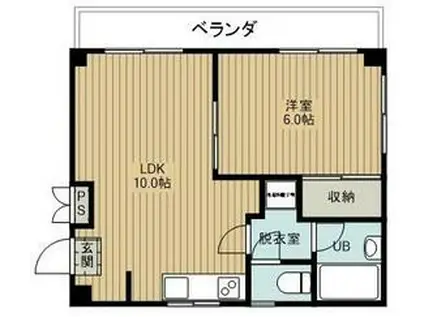 エミリーパレス(1LDK/2階)の間取り写真