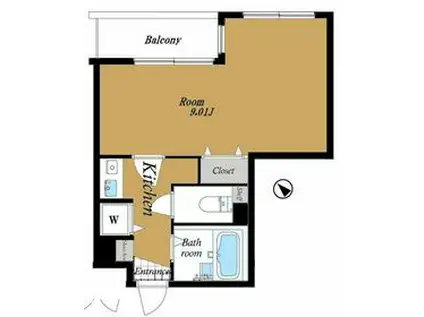 グランドガーラ日本橋(1K/4階)の間取り写真