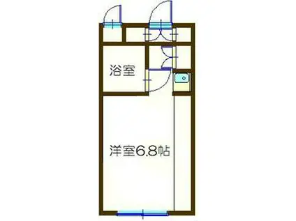 ドミール玉川学園(ワンルーム/2階)の間取り写真