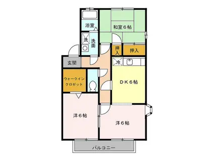 アーバンヒルズ2(3DK/1階)の間取り写真