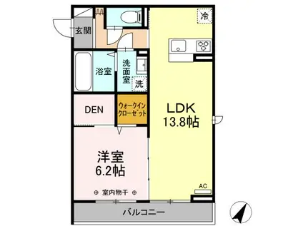 プレミアコートⅡ(1LDK/3階)の間取り写真