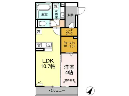 フロレゾン(1LDK/3階)の間取り写真