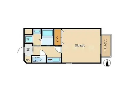 ディーアリビオ千林(1K/6階)の間取り写真