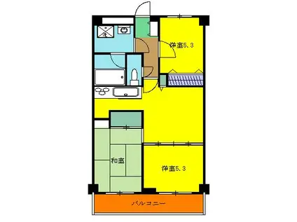 リバーストーン古淵(3LDK/6階)の間取り写真