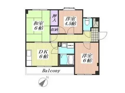 フォルテ泉大津(3DK/3階)の間取り写真