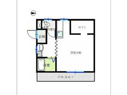 ル・ヴァン(1K/2階)の間取り写真