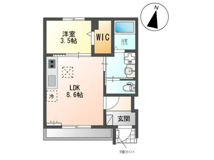 千葉市若葉区桜木北アパート(1LDK/1階)の間取り写真
