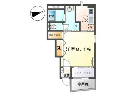 RH 柳川(1K/1階)の間取り写真