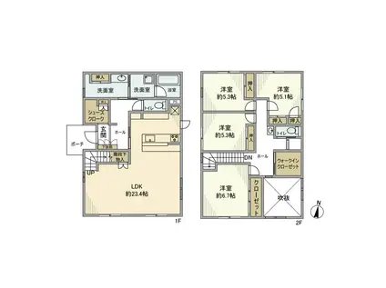 名鉄瀬戸線 守山自衛隊前駅 徒歩4分 2階建 築1年(4LDK)の間取り写真