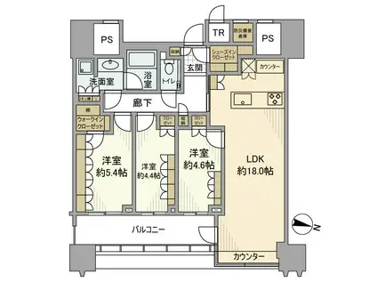 パークコート文京小石川ザ・タワー(3LDK/25階)の間取り写真