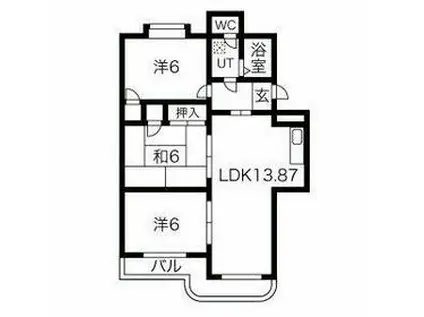第一ゴトウハイツ(3LDK/2階)の間取り写真