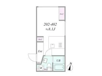 TRIAS221(1K/2階)の間取り写真