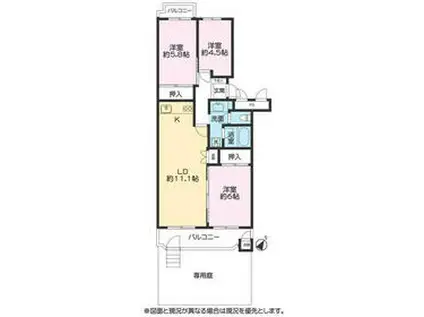 東急ドエル桶川ビレジ 1号棟 1階(3LDK/1階)の間取り写真