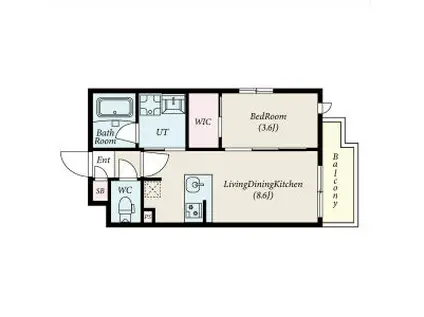 コンポジット新宿柏木(1LDK/3階)の間取り写真