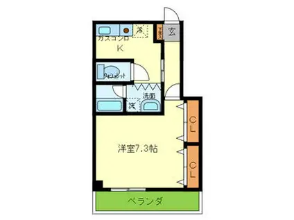 ブリエセゾン(1K/3階)の間取り写真