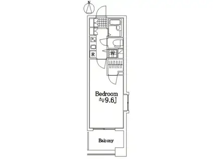 アトランティス国立(1K/9階)の間取り写真