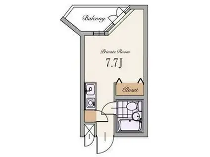 美宝ハイツ落合(ワンルーム/3階)の間取り写真