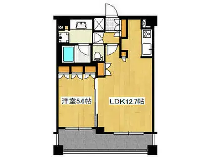 スペーシア川崎Ⅲ(1LDK/8階)の間取り写真