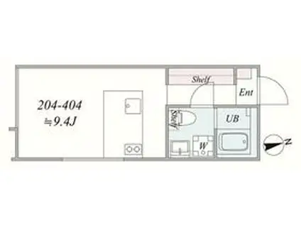 TRIAS253(1K/4階)の間取り写真